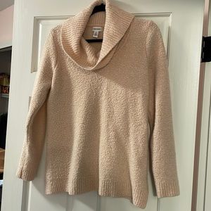 Baby pink fuzzy cowl neck Calvin Klein medium size sweater